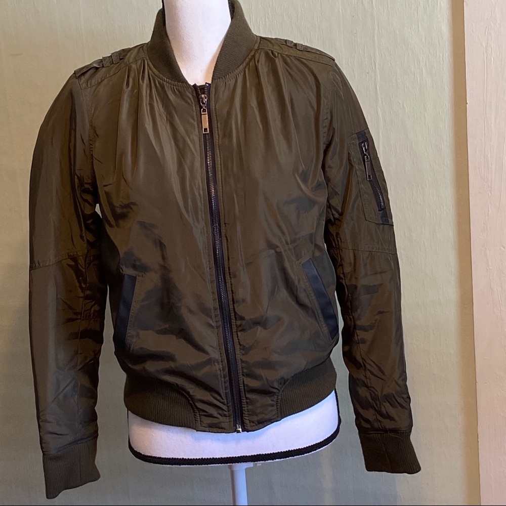 BSweet Army Green Bomber Zip up Jacket